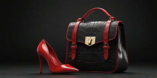 pngtree-red-and-black-ladies-bag-with-shoes-image_15903978
