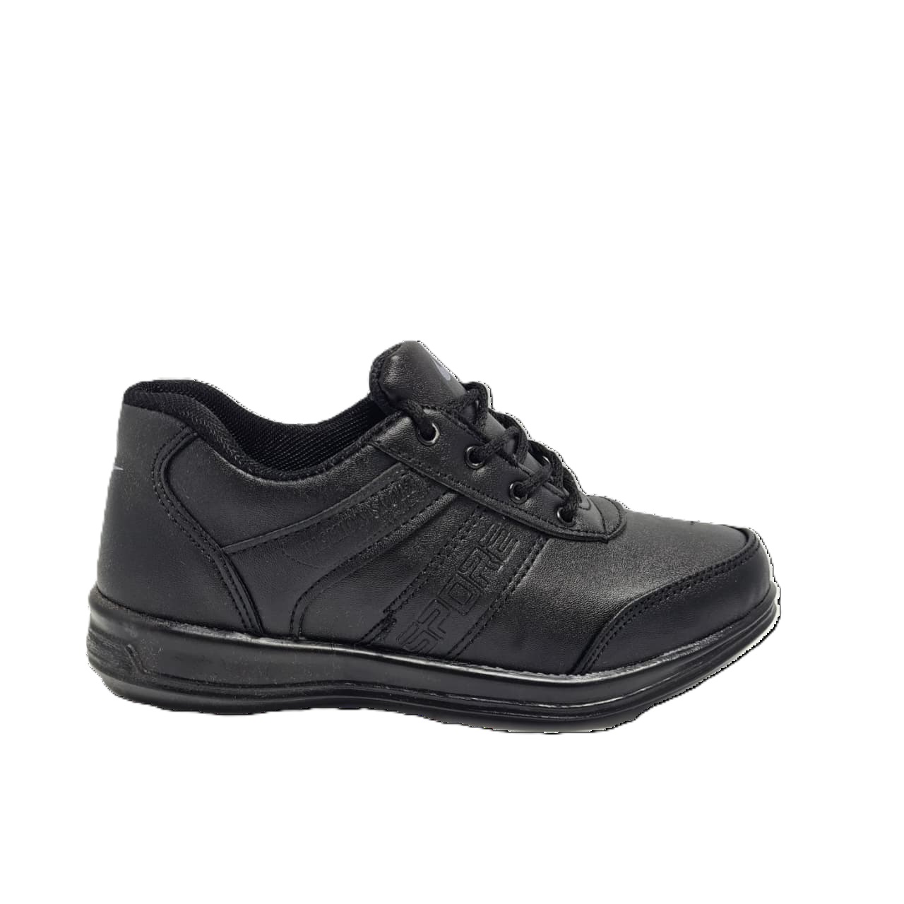 BOYS BLACK SCHOOL SHOES - Image 2